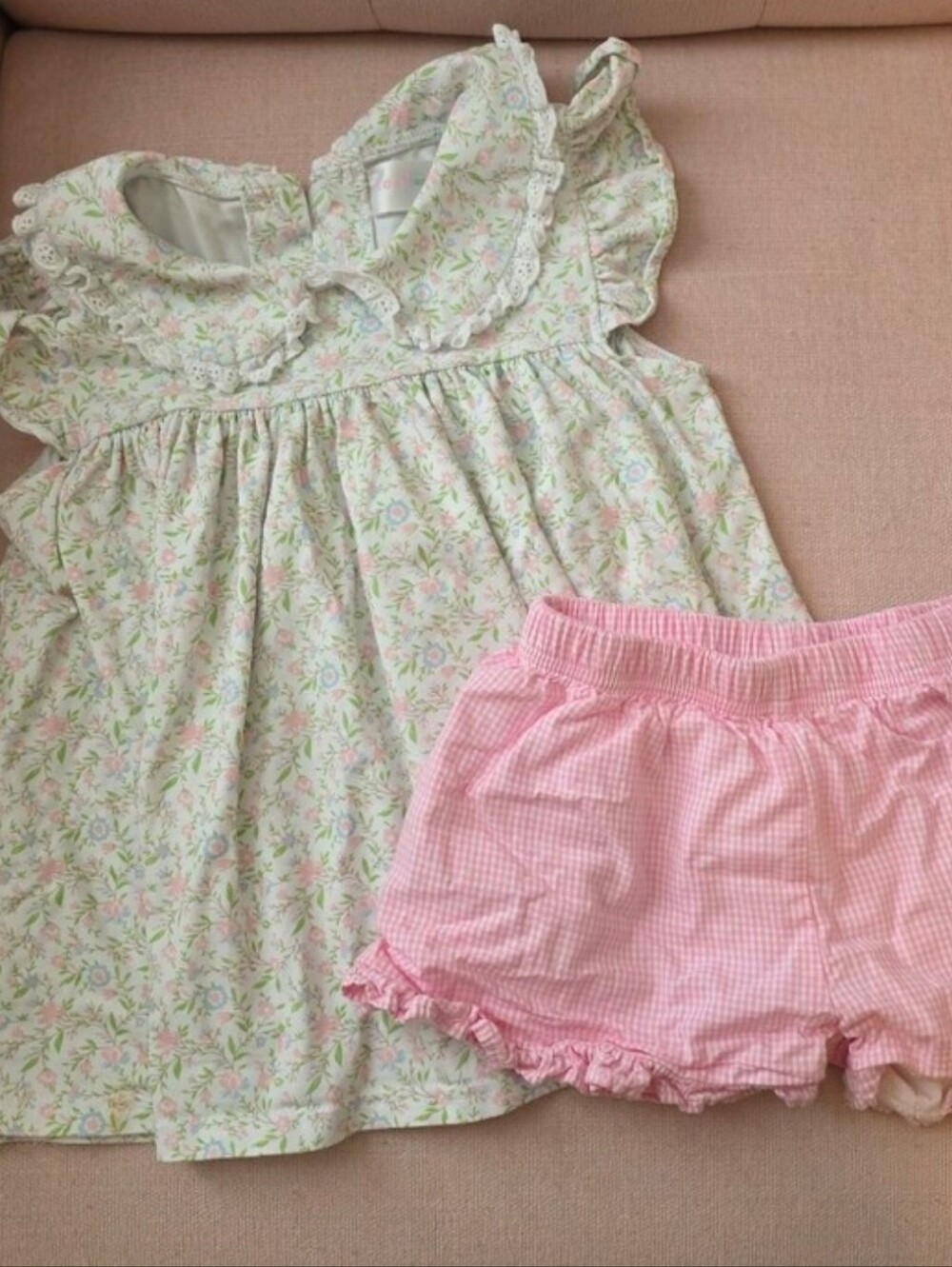 Cecil & Lou 4t Smocked Brand Girls' Floral Ruffle Outfit Set - Pink Bloom